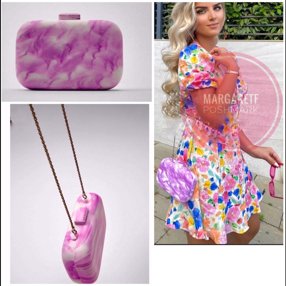 Zara pastel tie dye printed box bag